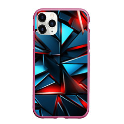 Чехол iPhone 11 Pro матовый Геометрические осколки, цвет: 3D-малиновый