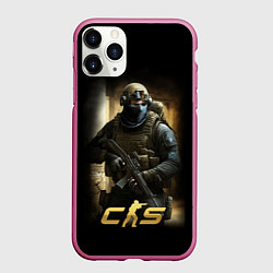 Чехол iPhone 11 Pro матовый CS спецназовец, цвет: 3D-малиновый