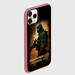 Чехол iPhone 11 Pro матовый Counter strike спецназовец, цвет: 3D-малиновый — фото 2