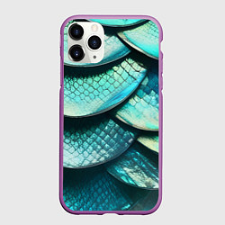 Чехол iPhone 11 Pro матовый Чешуя крупной рыбы