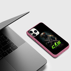 Чехол iPhone 11 Pro матовый CS counter terrorist, цвет: 3D-малиновый — фото 2