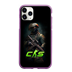 Чехол iPhone 11 Pro матовый CS counter terrorist, цвет: 3D-фиолетовый