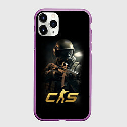 Чехол iPhone 11 Pro матовый CS counter terrorist, цвет: 3D-фиолетовый