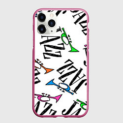 Чехол iPhone 11 Pro матовый Just jazz in color, цвет: 3D-малиновый