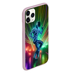 Чехол iPhone 11 Pro матовый Neon cyber dance - ai art fantasy, цвет: 3D-розовый — фото 2