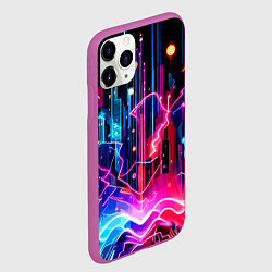Чехол iPhone 11 Pro матовый Neon fantasy - ai art, цвет: 3D-фиолетовый — фото 2