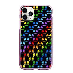 Чехол iPhone 11 Pro матовый Marshmello pattern neon