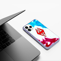 Чехол iPhone 11 Pro матовый The Elder Scrolls flame, цвет: 3D-светло-сиреневый — фото 2