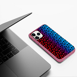 Чехол iPhone 11 Pro матовый Marshmello gradient, цвет: 3D-малиновый — фото 2