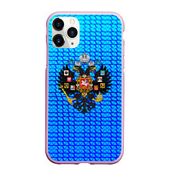 Чехол iPhone 11 Pro матовый Имперская Россия текстура полосы