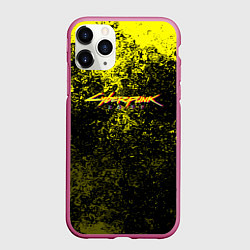 Чехол iPhone 11 Pro матовый Cyberpunk брызги красок