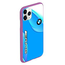 Чехол iPhone 11 Pro матовый BMW abstrac line steel, цвет: 3D-фиолетовый — фото 2