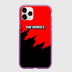 Чехол iPhone 11 Pro матовый Team Fortress 2 краски абстракция, цвет: 3D-фиолетовый