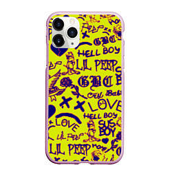 Чехол iPhone 11 Pro матовый Lil peep rap pattern, цвет: 3D-розовый