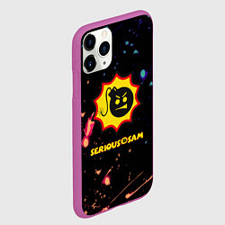 Чехол iPhone 11 Pro матовый Serious Sam краски текстура, цвет: 3D-фиолетовый — фото 2
