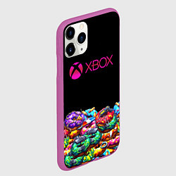 Чехол iPhone 11 Pro матовый Xbox пончики, цвет: 3D-фиолетовый — фото 2