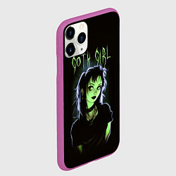 Чехол iPhone 11 Pro матовый Goth girl - Beetlejuice, цвет: 3D-фиолетовый — фото 2