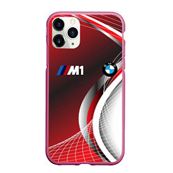 Чехол iPhone 11 Pro матовый BMW sport geometry motors, цвет: 3D-малиновый