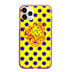 Чехол iPhone 11 Pro матовый Samurai fire logo steel