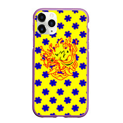 Чехол iPhone 11 Pro матовый Samurai fire logo steel