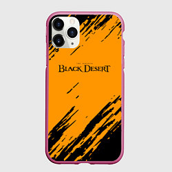 Чехол iPhone 11 Pro матовый Black desert краски абстракция