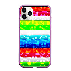 Чехол iPhone 11 Pro матовый Fortnite color line