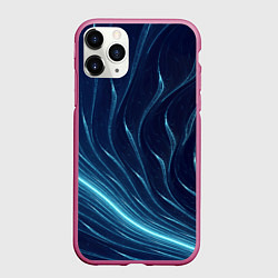 Чехол iPhone 11 Pro матовый Линии абстрактные неоновые