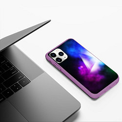 Чехол iPhone 11 Pro матовый Космос геометрия, цвет: 3D-фиолетовый — фото 2