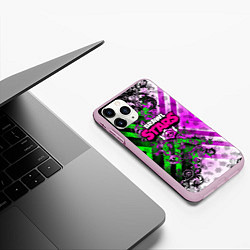 Чехол iPhone 11 Pro матовый Brawl stars pattern geometry, цвет: 3D-розовый — фото 2