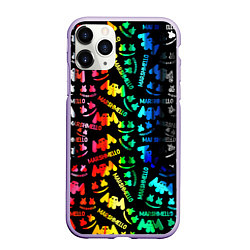 Чехол iPhone 11 Pro матовый Marshmello neon color