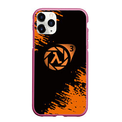 Чехол iPhone 11 Pro матовый Half life 3 краски оранжевые