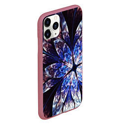 Чехол iPhone 11 Pro матовый Фрактальный узора стекло, цвет: 3D-малиновый — фото 2