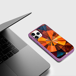 Чехол iPhone 11 Pro матовый Круговая мозайка, цвет: 3D-фиолетовый — фото 2