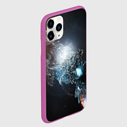 Чехол iPhone 11 Pro матовый Космическая абстракция астероид, цвет: 3D-фиолетовый — фото 2