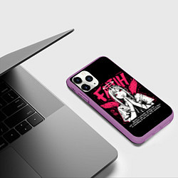 Чехол iPhone 11 Pro матовый Пауэр ангел - Человек бензопила, цвет: 3D-фиолетовый — фото 2