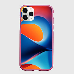 Чехол iPhone 11 Pro матовый Абстрактный геометрический градиент, цвет: 3D-малиновый