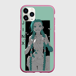 Чехол iPhone 11 Pro матовый Джинкс из Аркейн, цвет: 3D-малиновый