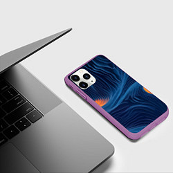 Чехол iPhone 11 Pro матовый Абстрактная иллюзия, цвет: 3D-фиолетовый — фото 2