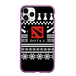 Чехол iPhone 11 Pro матовый Dota pattern game, цвет: 3D-фиолетовый