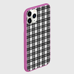 Чехол iPhone 11 Pro матовый Черно-белая шотландка клетчатый узор, цвет: 3D-фиолетовый — фото 2
