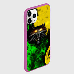 Чехол iPhone 11 Pro матовый The Witcher in fire, цвет: 3D-фиолетовый — фото 2