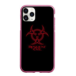 Чехол iPhone 11 Pro матовый Resident evil biohazard logo, цвет: 3D-малиновый