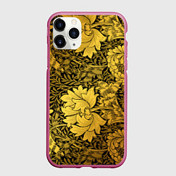Чехол iPhone 11 Pro матовый Золотые подсолнухи