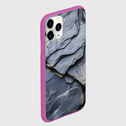 Чехол iPhone 11 Pro матовый Серая горная порода, цвет: 3D-фиолетовый — фото 2