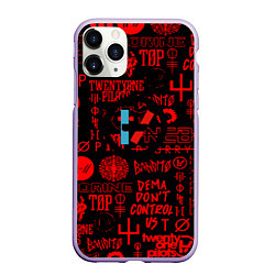 Чехол iPhone 11 Pro матовый Twenty one pilots pattern rock steel, цвет: 3D-светло-сиреневый