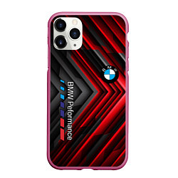 Чехол iPhone 11 Pro матовый BMW geometry stripes red