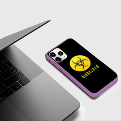 Чехол iPhone 11 Pro матовый Resident Evil biohazard, цвет: 3D-фиолетовый — фото 2