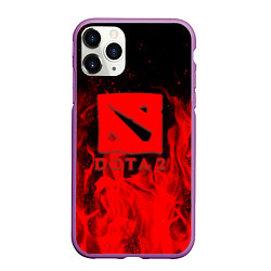 Чехол iPhone 11 Pro матовый DOTA 2 лого в огне