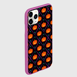 Чехол iPhone 11 Pro матовый Звёздные тыквы, цвет: 3D-фиолетовый — фото 2