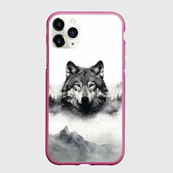 Чехол iPhone 11 Pro матовый Голова серого волка